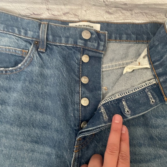 Reformation Cynthia High Rise Straight Jeans in Shasta Destroyed - Picture 10 of 12